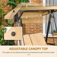 thumbnail image 4 of Outsunny 2 Seater Outdoor Swing Chair Porch Swing Bench with Canopy, Beige, 4 of 10
