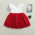 thumbnail image 2 of Xingqing Robe Tutu en Dentelle à Manches Volantes pour Bébé Fille, Vêtements de Fête Princesse Rouge 2-3 Ans, 2 of 8