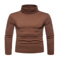 thumbnail image 2 of Chandail à Col Roulé pour Homme, Décontracté, Basique, Coupe Ajustée, Léger, Manches Longues, T-Shirt, Gris Foncé, TTG, 2 of 5