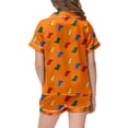thumbnail image 3 of Floral Print Childrens Short Sleeve Button Down Pajama Set with Matching Shorts for Girls Nightwear Comfort, 3 of 3