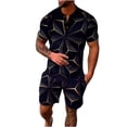 thumbnail image 1 of Birdeem Ensembles de Survêtements pour Hommes 2 Pcs Ensembles d'Été Chemise de Mode Manches Courtes et Shorts Ensemble Col Rabattu, 1 of 6