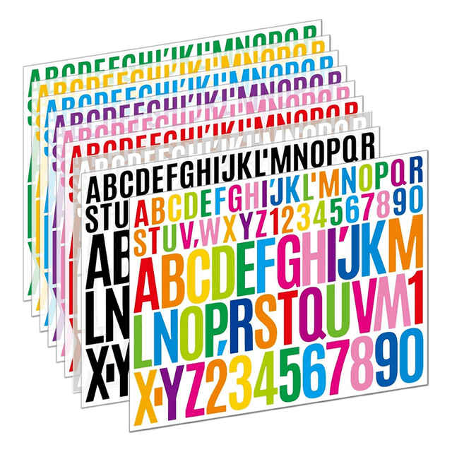 9 Sheets Letters Stickers,Self Adhesive Vinyl Letter Stickers Aesthetic, Waterproof Letter Sticker for Water Bottles,B