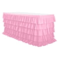 thumbnail image 1 of RKSTN 9FT Pink Tulle Desk Skirt for Rectangle&Round Tables, Wrinkle Resistant Pleated Ruffle Table Cloth, White Tutu Ruffle Table Skirt for Cake Dessert Buffet Banquet Dinner Table Decorations, 1 of 1