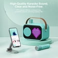 thumbnail image 3 of JYX Karaoke Machine for Kids, 15 Animated Modes, Mini Portable Speaker with 2 Microphones, Green, 3 of 16