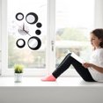 thumbnail image 3 of MasteelfCA Black and Silver Circle 3D Crystal Mirror Wall Clock Acrylic Mirror Wall Sticker Clock Home Decor, 3 of 8