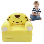 Plush Foldable Kids Sofa Backrest Armchair Baby Sofa Bed Kindergarten Folding Nap Bed Small Cartoon  Toys Cute Cartoon Foldable Kids Sofa