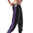 thumbnail image 3 of Faithtur Men's Tear Away Pants, Loose Fit Basketball Pants High Split Snap Button Sweatpants, 3 of 9