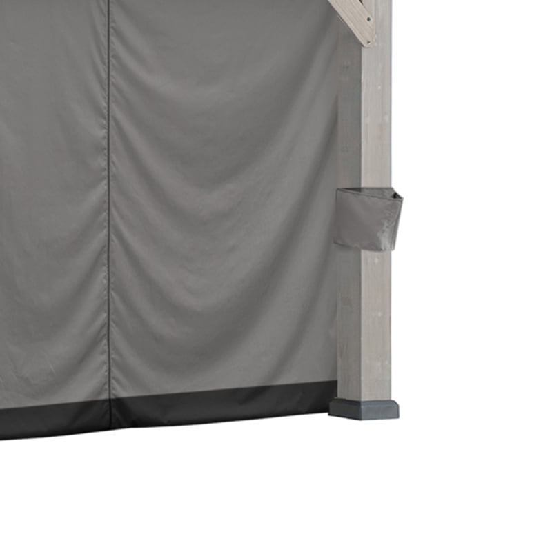 SUNJOY Rideau de Remplacement pour gazebo, Rideaux Extérieurs imperméables à 6 panneaux pour gazebo de 12 x 20 pieds, protection pour terrasse et jardin