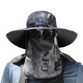 thumbnail image 1 of Men Fisherman Hat Cooling Fan Face Hood Hat Full Protection Sunshde Cap D9X6, 1 of 1