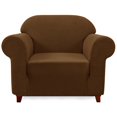 thumbnail image 1 of CHOK 2024 Housse de Causeuse en Polyester à Imprimé Uni Chocolat, 1 of 6