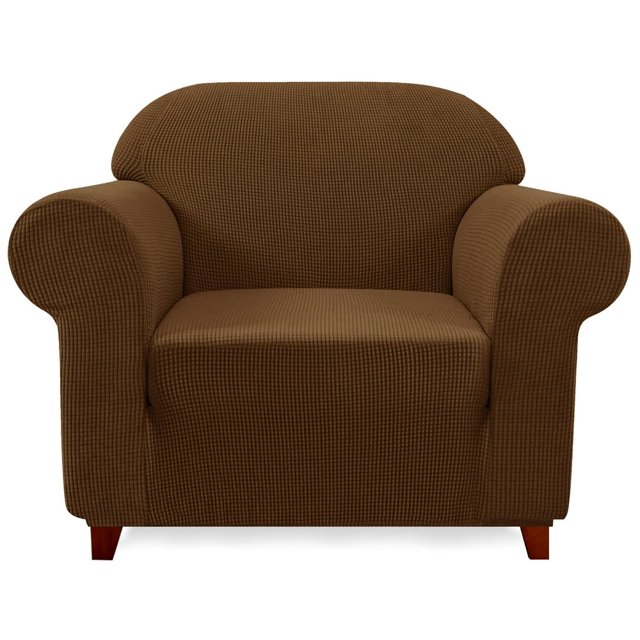 CHOK 2024 Housse de Causeuse en Polyester à Imprimé Uni Chocolat