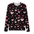 thumbnail image 4 of T-shirts de Saint-Valentin pour Femmes, Chandail en Molleton à Col Rond avec Cœur d'Amour, Chandail Mignon Gnome, Hauts, Tenues, Vêtements, Mode pour Dames, Col Rond, Manches Longues, T-Shirt Imprimé Saint-Valentin, 4 of 4