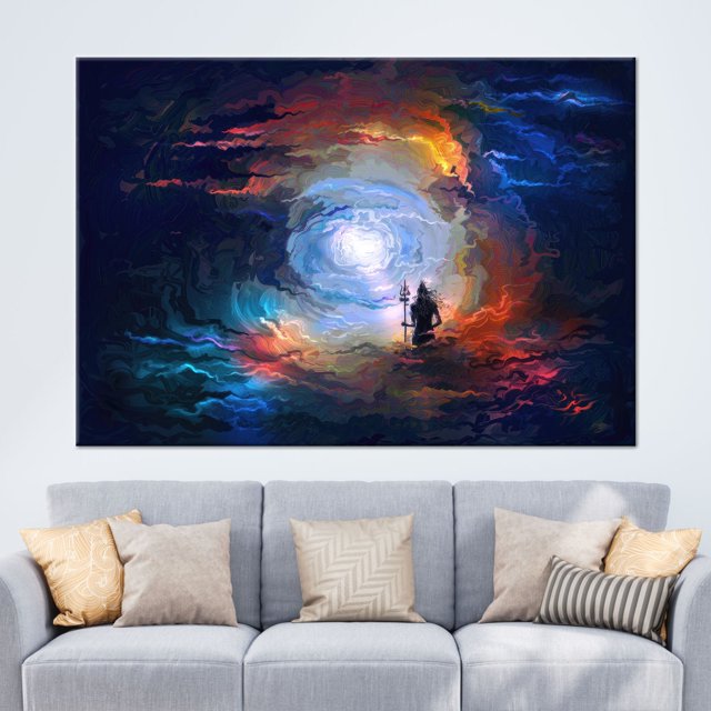 Personalized Modern Lord Canvas Gift As Abstract Wall Hangings For Halloween Decor And Grandma Gift In Hinduism Print
