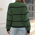 thumbnail image 4 of IROINID Women's Turtleneck Pullover Sweater Stripes Comfy Mid-Length Long Sleeve Sexy Ruched Blouse Tops, 4 of 6