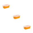 thumbnail image 2 of Ruiboury Silica Gel Compact And Convenient For Easy Storage Making Lightweight Sealed Preservation Box Microwave Lunch Box orange 350ml 3Set, 2 of 6