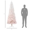 thumbnail image 4 of HOMCOM 7FT Pencil Artificial Christmas Tree with Pine Realistic Branches, Auto Open, Pink and White, 4 of 9