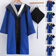 thumbnail image 2 of 1 Ensemble de Graduation Uniforme Super Doux Usure Polyester Résistant Chapeau de Bachelor Graduation Manteau Photo Accessoires Ensemble pour le Collège, 2 of 9