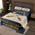thumbnail image 2 of Erosebridal Vintage Boat Paddle Coverlet Set Twin, Rustic Farmhouse Lake House Bedding Set, Microfiber 2pcs, 2 of 5