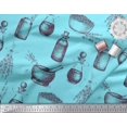 thumbnail image 3 of Soimoi Blue polyester Crepe Fabric Lavender,Bottle & Mortar And Pestle Kitchen Printed Fabric 1 Yard 42 Inch Wide, 3 of 3