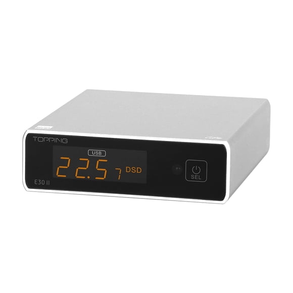 Topping E30II lite desktop dac amplifier, support DSD 512, with USB/Coax/Opt/RAC Inputs, usb audio dac,Silver