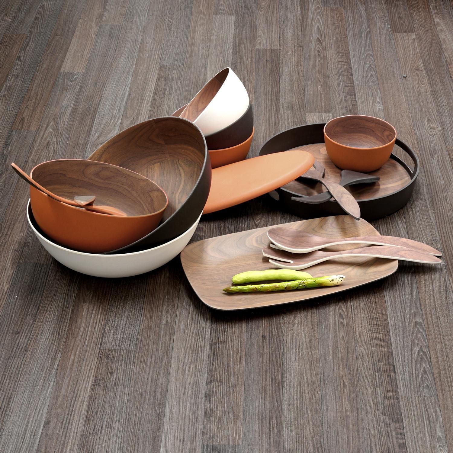 Bamboo Noyer Bol 14 cm Ensemble de 4