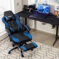 thumbnail image 4 of Gymax Office Computer Desk Chair Gaming Chair Adjustable Swivel w/Footrest Blue, 4 of 10