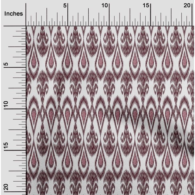 oneOone Tissu Popeline de Coton Imprimé Ikat BTY 42 Pouces de Large