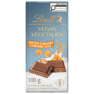 Lindt Barre de chocolat au caramel salé végétalien, 100 Grams