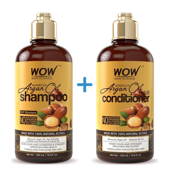 WOW Moroccan Argan Oil Shampoo and Conditioner - 16.9 oz