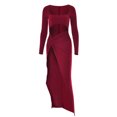 thumbnail image 5 of FcBaudy Robe à Manches Longues à Encolure Carrée, Robes de Printemps pour Femmes, Robes pour Femmes Mode Femmes Printemps Robe Décontractée Unie Robe à Manches Longues Robe Femme, 5 of 5
