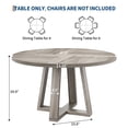 thumbnail image 4 of 47 Inch Modern Farmhouse Round Dining Table for 4-6, Sturdy Cross Base Space-Saving Table for Kitchen & Dining Room, 4 of 9