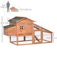 thumbnail image 3 of PawHut 69" Chicken Coop Wooden Hen House with Run, Nesting Box, Tray Yellow, 3 of 9