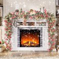 thumbnail image 1 of TopLLC Décoration de Noël Guirlandes Suspendues en Rotin Artificiel de Noël avec Baies Rouges pour Escaliers Cheminée Murale Manteau Intérieur Extérieur Décor Halloween Maple Leaf Vine, 1 of 6