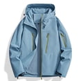 thumbnail image 2 of Sentmoon Womens Coat Oversized Hooded Neck Long Sleeve Women's Jackets Zipper Solid Color Windproof Waterproof Womans Clothes Fall and Winter Stylish for Sports, 2 of 4
