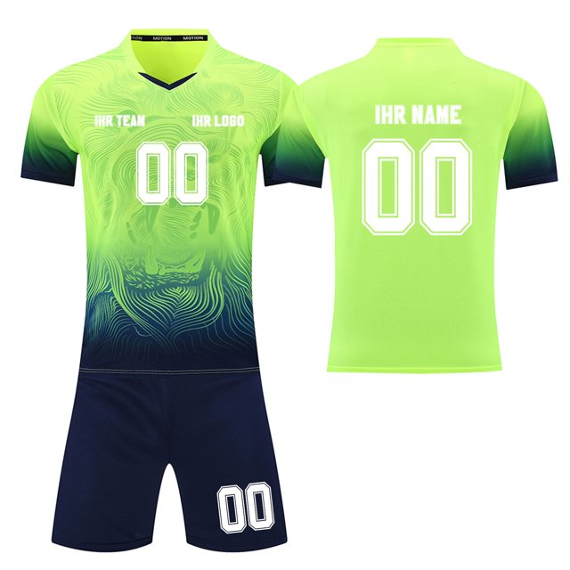 Custom Football Kit Set for Adult and Child, Name Number Team Logo DIY Family Match Personalized Jersey Shirt Shorts Set, Dad and Son Matching Outfits Green XS