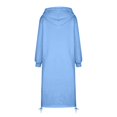thumbnail image 4 of Robe Maxi à Capuche Décontractée pour Femme, Ample, Unie, avec Cordon de Serrage, en Molleton, Chandail à Poche - Automne Chaud, 4 of 4