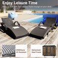 thumbnail image 4 of MODERNLUXE 80" Wicker Outdoor Chaise Lounge Chair Set of 2, Patio Rattan Reclining Chair with 4-Position Adjustable Back & Pull-out Side Table,Pool Lounge Chairs for Garden Beach Patio Poolside & Deck, 4 of 10
