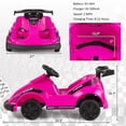 thumbnail image 2 of Gymax 6V Battery Powered Go Kart Kids Ride On 4 Wheel Racer RC w/ Bumper & Music Pink, 2 of 8