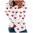 thumbnail image 1 of jsaierl Chandail en Molleton pour Femmes Graphique, Chandails en Molleton de la Saint-Valentin pour Femmes Mignons Imprimé Cœur Chandails en Molleton Tendance Chandail Col Rond Décontracté Manches Longues pour Femmes, 1 of 5