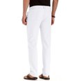 thumbnail image 4 of MAWCLOS Mens Trousers Elastic Waist Pants Drawstring Bottoms Fitted Summer Solid Color Loungewear White S, 4 of 4