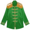 thumbnail image 4 of iiniim Mens 60s Hipper Costume High Slit Gold Trim Add Accessories Sergeant Icon Hippy Fancy Dress Up Green XL, 4 of 6
