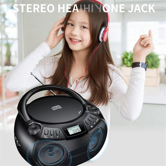 Cd Player Multifunction Portable Bluetooth Cd Player Radio Dual Speaker Stereo Audio Input Usb Player Uk Plug
