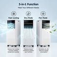 thumbnail image 4 of SIMZLIFE 10000 BTU Portable Air Conditioner with WIFI and Remote Control,Small AC Unit with Dehumidifier and Fan for Rooms up to 550 Sq. Ft., White, 4 of 9