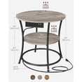 thumbnail image 3 of VASAGLE Side Table, 2-Tier Round End Table, Nightstand with Steel Frame for Small Spaces, Living Room, Bedroom, Charcoal Gray and Ink Black, 3 of 6