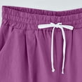 thumbnail image 4 of PEZHADA Shorts Décontractés d'Été en Coton et Lin pour Femme, Violet, G, 4 of 6