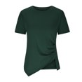 thumbnail image 4 of T-shirt Décontracté pour Femmes à Manches Courtes, Couleur Unie, Col Ras du Cou, Basique, Chandail, 4 of 6