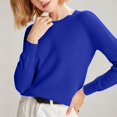 thumbnail image 4 of ManxiVoo Chandail à Capuche Tricoté à Manches Longues et Col Rond pour Femmes pour Automne Hiver Tenue Décontractée Taille P Bleu, 4 of 5