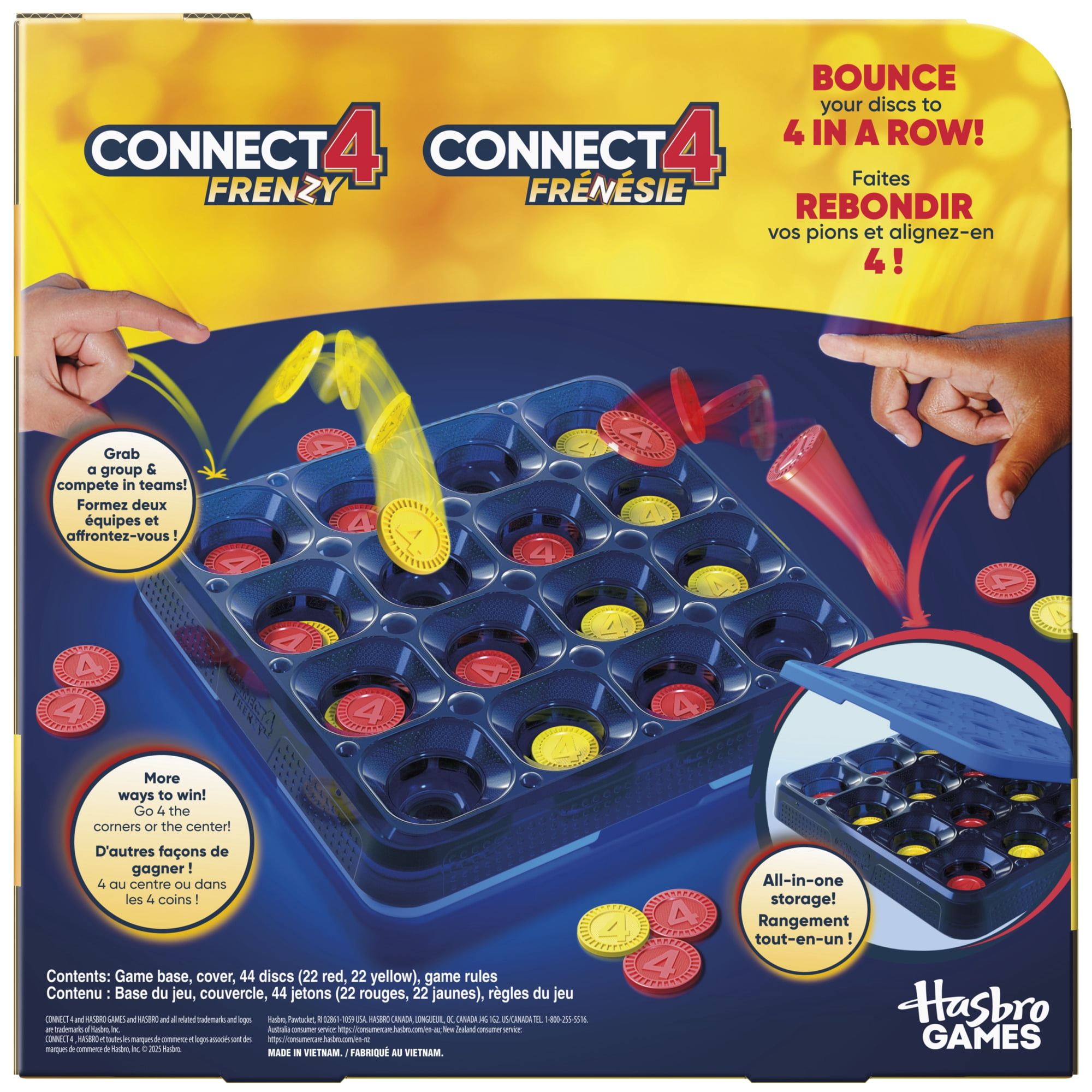 Connect 4 Frénésie, jeu de groupe familial pour enfants et adultes dès 8 ans