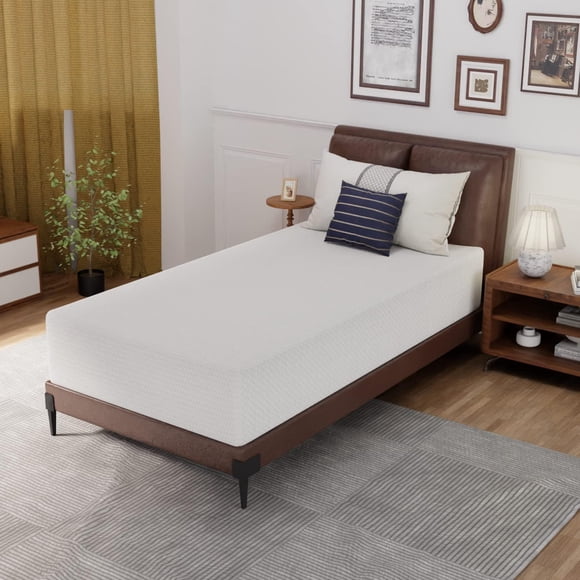 FDW Twin 12 Inch Medium-Firm Memory Foam Mattress, CertiPUR-US Certified, Gel Infused, Cooling, White