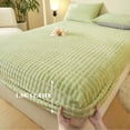 thumbnail image 4 of Chmadoxn Winter Velvet Bedspread Padded Bed Cover Mattress Protector Green, 4 of 7